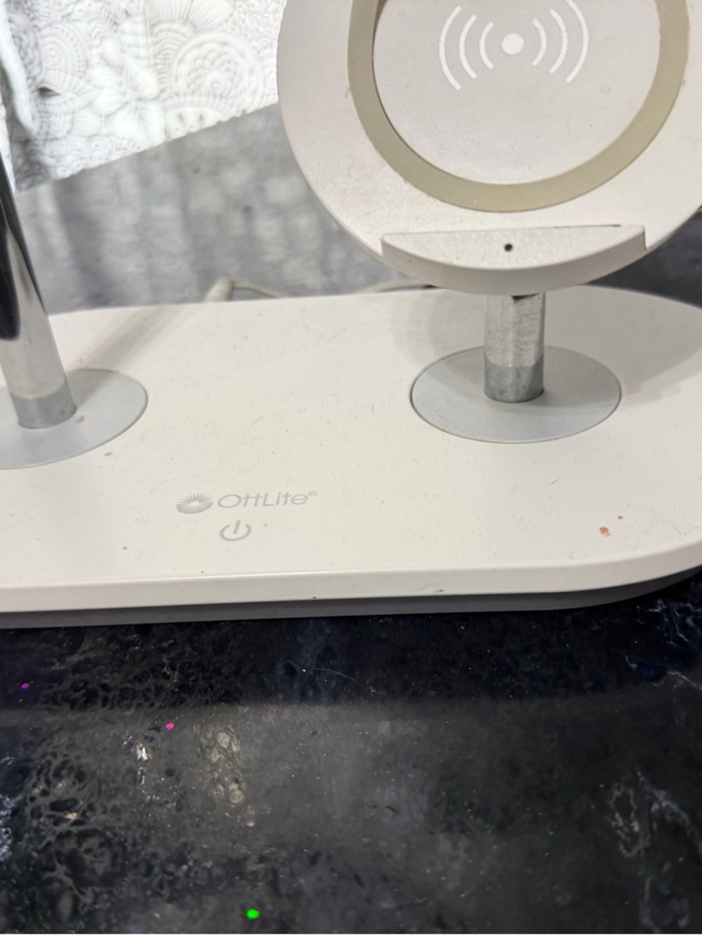 LED Lighted Vanity Mirror w/ Wireless Charging Base – Modern Makeup Mirror - Picture 5 of 5